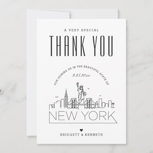 Mariage de New York | MERCI + CARTE PHOTO (Devant)