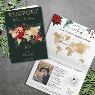 Mariage de Noël Destination Passport Carte du mond