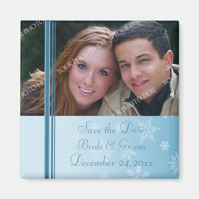 Mariage de Noël Enregistrer la date Magnet photo (Devant)