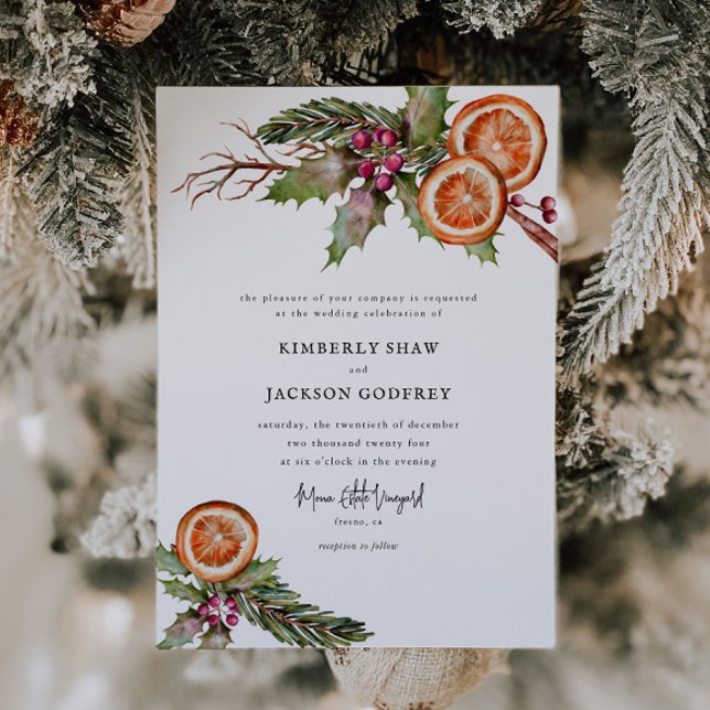 Mariage de Noël | Invitation botanique d'hiver (Créateur téléchargé)