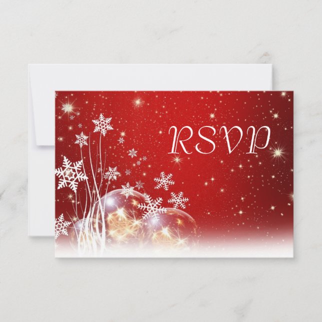 Mariage de Noël rouge et blanc RSVP (Devant)