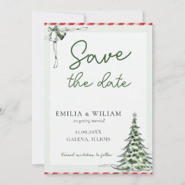 Mariage de Noël Sauvegarder la date Carte photo