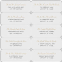 Mariage de nom Or simple Étiquettes de adresse inv