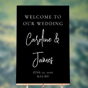 Mariage de noms de script noir moderne Bienvenue