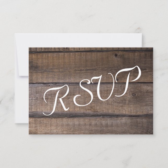 Mariage de palette en bois rustique - RSVP (Devant)