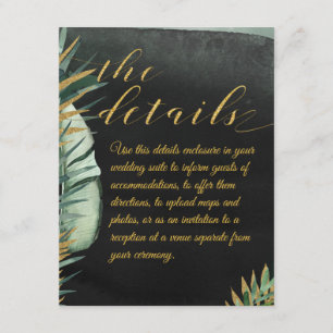Mariage De Palme Tropical Les Détails Carte De Boî