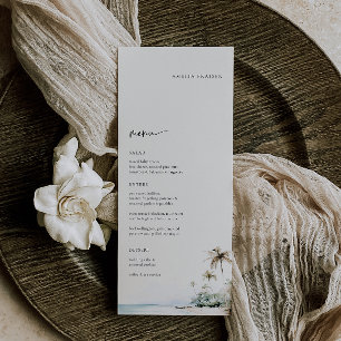 Mariage de palmiers tropicaux Menu Place Card