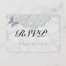 Mariage de papillon et dentelle RSVP Matte 3,5 po 