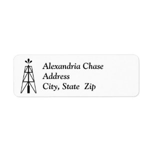 Mariage de pétrole Derrick   Étiquette d'adresse d