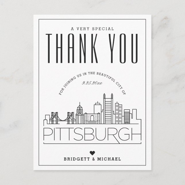 Mariage de Pittsburgh | Merci de venir ! Carte pos (Devant)