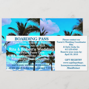 Mariage de plage Cartes d'embarquement - Destinat