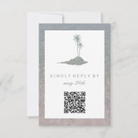 Mariage de plage d'île moderne QR RSVP