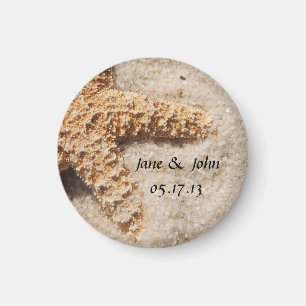 Mariage de plage Enregistrer la date Magnet - Star