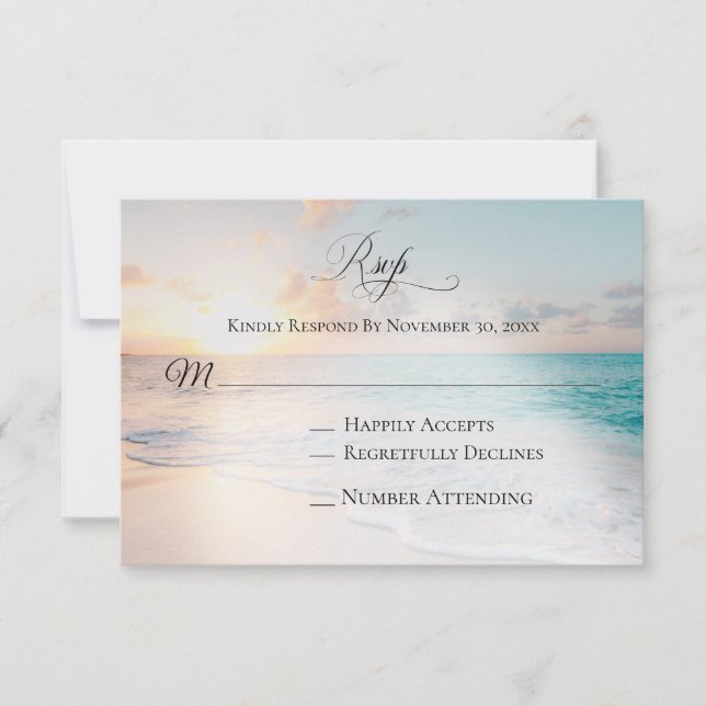 *~* Mariage de plage marine exotique RSVP (Devant)