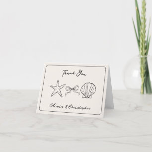 Mariage de plage personnalisé Merci Cartes