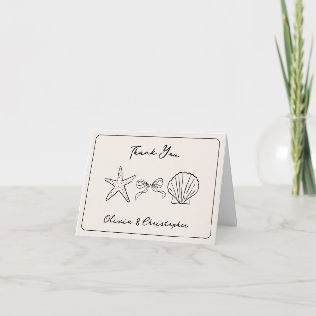 Mariage de plage personnalisé Merci Cartes (Devant)