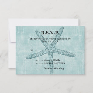 Mariage de poisson étoilé bleu RSVP