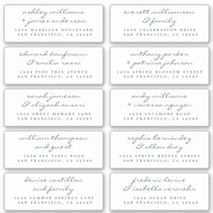 Mariage de script chic Étiquettes de adresse invit