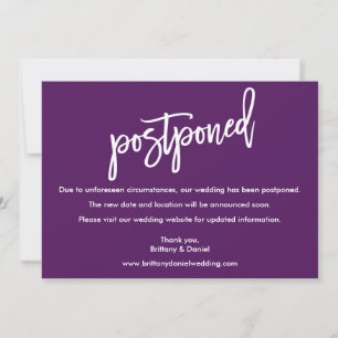 Mariage de script de brosse moderne Postpond carte