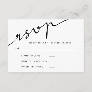 Mariage de script de calligraphie RSVP simple