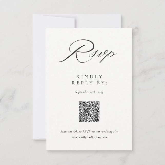 Mariage de script élégant moderne RSVP (Devant)