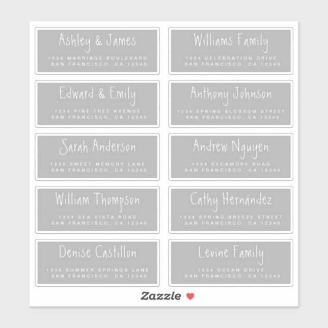 Mariage de script manuscrit Étiquettes de adresse  (Feuille)