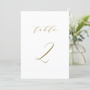 Mariage de script minimaliste d'or Numéro de table