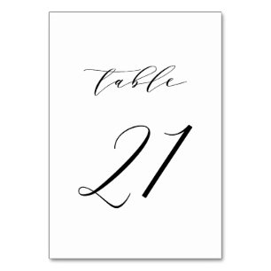 Mariage de script minimaliste noir Numéro de table
