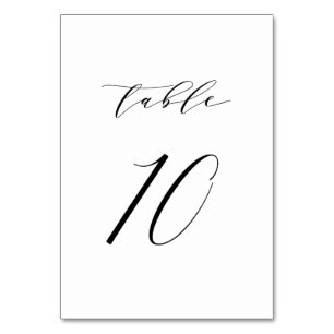 Mariage de script minimaliste noir Numéro de table