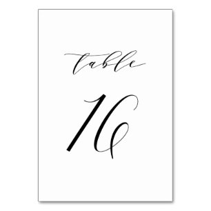 Mariage de script minimaliste noir Numéro de table