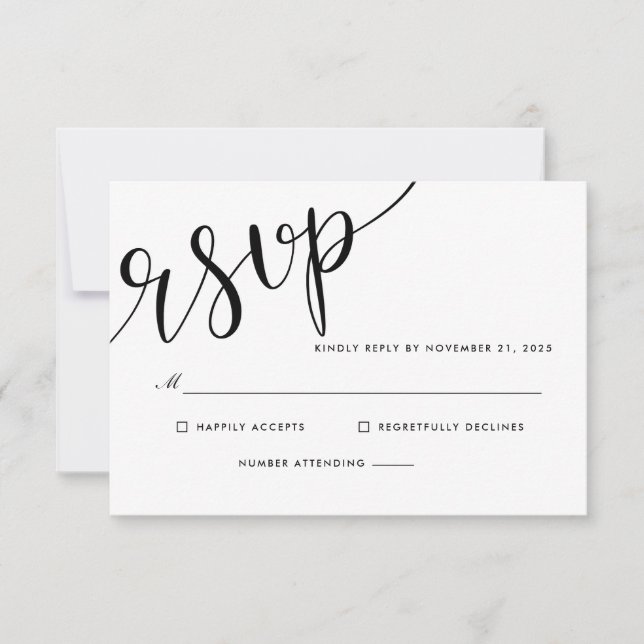 Mariage de script RSVP élégant (Devant)