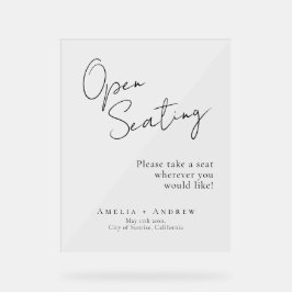 Mariage de siège ouvert Élégant Script minimal