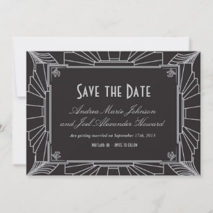 Mariage de style Art déco, carte de sauvegarde de 