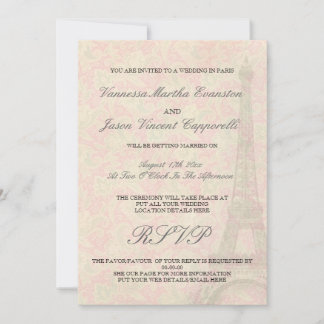 Mariage De Style Vintage À Paris Invitations