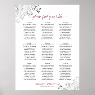 Mariage de table Frilly 9 Tableau blanc & Rose