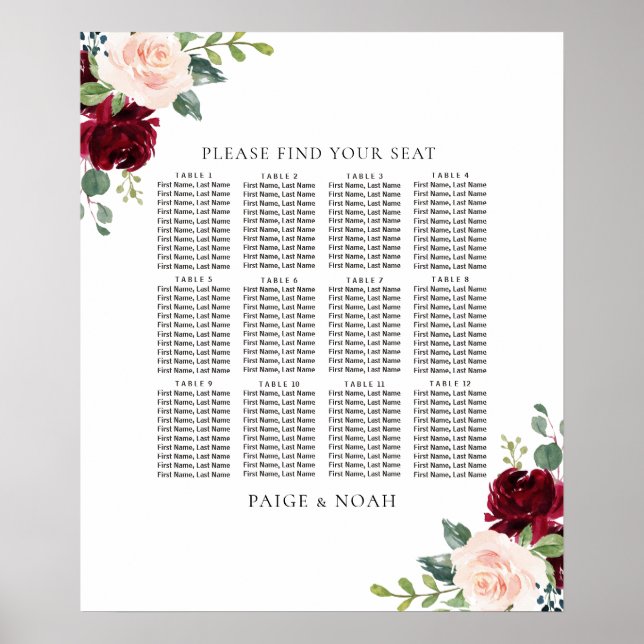 Mariage de tableau floral de Bourgogne (Devant)