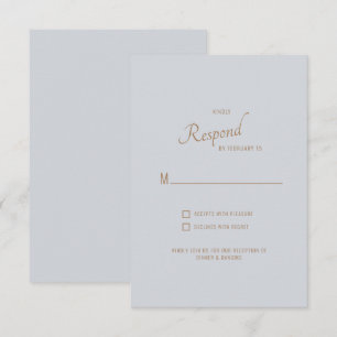 Mariage de texte bleu Dusty Gold RSVP
