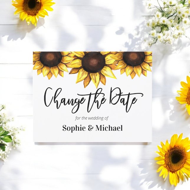Mariage de tournesol Changer la date Invitation (Créateur téléchargé)