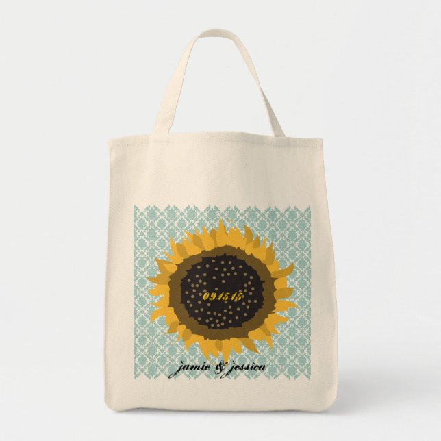 Mariage de tournesol Date Lune de miel Sac de plag (Devant)