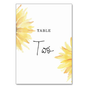Mariage de tournesol Deux numéros de table