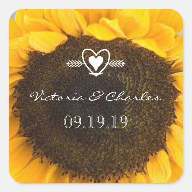 Mariage de tournesol Enregistrer les stickers de d (Devant)