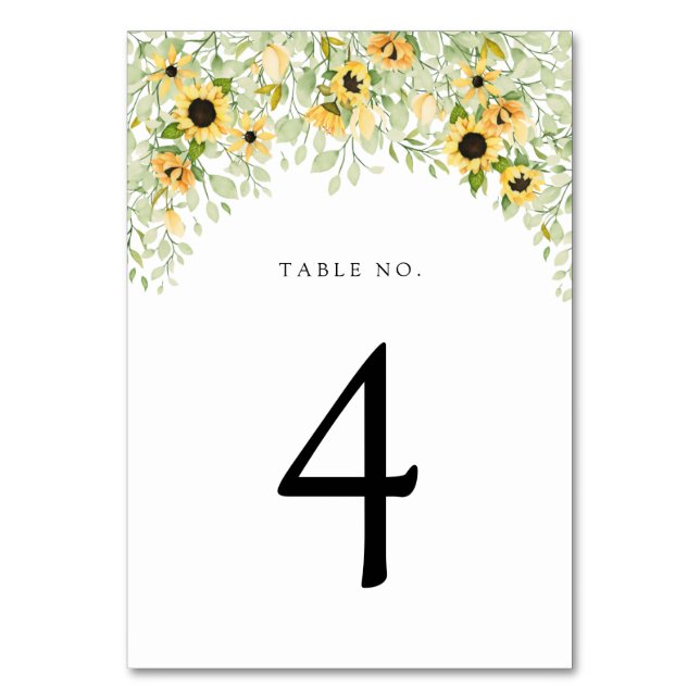 Mariage de tournesol et de verdure Numéro de table (Par défaut)