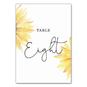 Mariage de tournesol Numéro de table huit