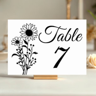 Mariage de tournesol numéros de table Fleurs sauva