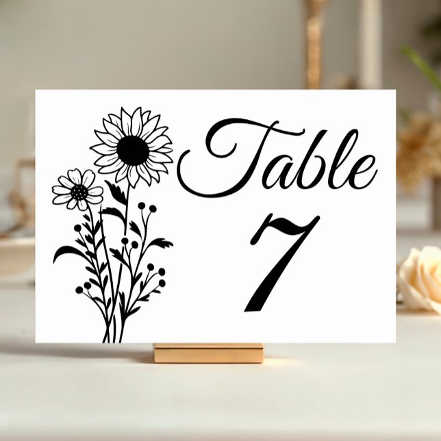 Mariage de tournesol numéros de table Fleurs sauva (Créateur téléchargé)