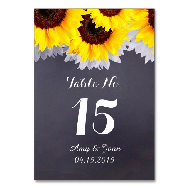 Mariage de tournesol rustique numéros de table sun (Par défaut)