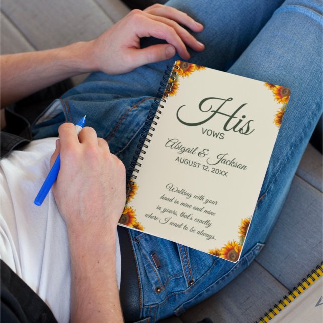 Mariage de tournesol Ses Vows Carnet personnalisab (Créateur téléchargé)