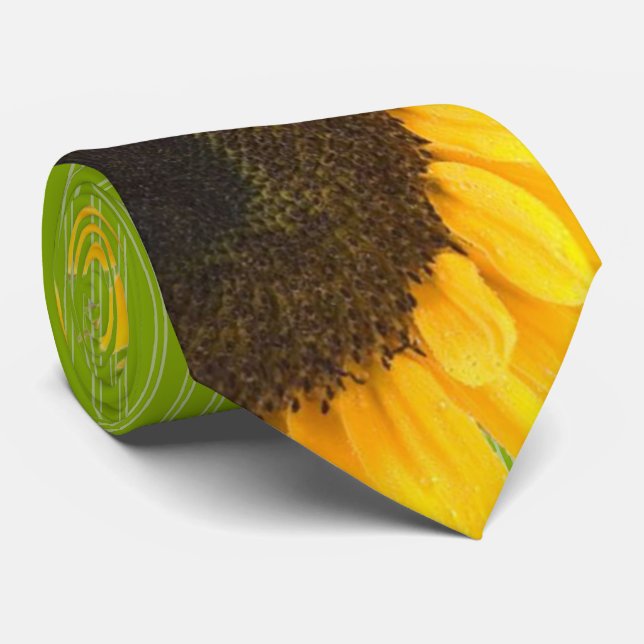 Mariage de tournesol vert pomme Cravate Grandes ve (Roulé)