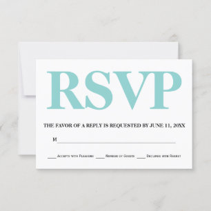Mariage de typographie bleu et blanc Aqua RSVP