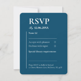 Mariage de typographie Turquoise RSVP Linen